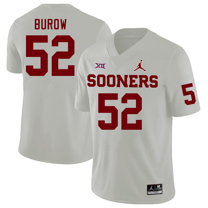 Men #52 Avery Burow Oklahoma Sooners College Football Jerseys Stitched-White